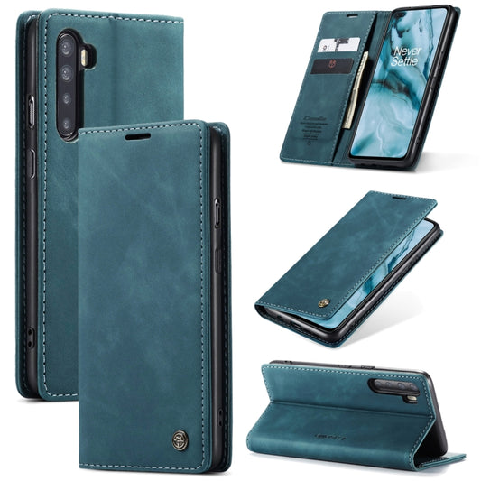 For OnePlus Nord CaseMe-013 Multifunctional Retro Frosted Horizontal Flip Leather Case with Card Slot & Holder & Wallet(Blue) - OnePlus Cases by CaseMe | Online Shopping South Africa | PMC Jewellery | Buy Now Pay Later Mobicred