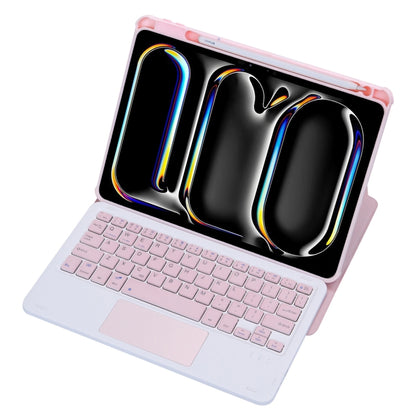 For iPad Pro 11 2024 L13-A 360 Rotation Acrylic Transparent Bluetooth Keyboard Leather Case With Touch Control(Pink) - For iPad Pro by PMC Jewellery | Online Shopping South Africa | PMC Jewellery | Buy Now Pay Later Mobicred