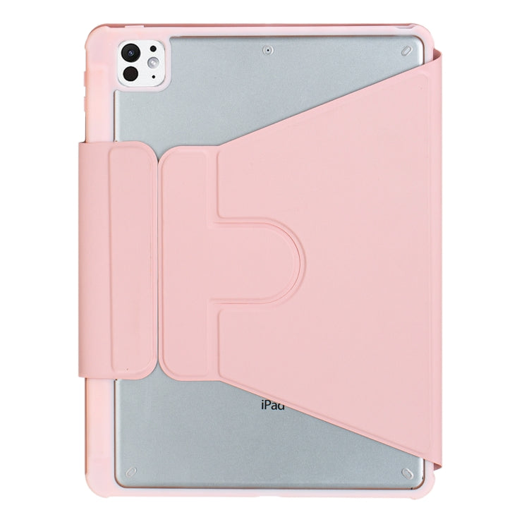 For iPad Pro 11 2024 L13-A 360 Rotation Acrylic Transparent Bluetooth Keyboard Leather Case With Touch Control(Pink) - For iPad Pro by PMC Jewellery | Online Shopping South Africa | PMC Jewellery | Buy Now Pay Later Mobicred