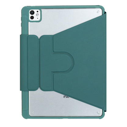 For iPad Pro 11 2024 L13-A 360 Rotation Acrylic Transparent Bluetooth Keyboard Leather Case With Touch Control(Green) - For iPad Pro by PMC Jewellery | Online Shopping South Africa | PMC Jewellery | Buy Now Pay Later Mobicred