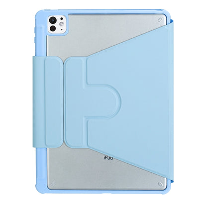 For iPad Pro 11 2024 YL13 360 Rotation Acrylic Transparent Round Keycap Bluetooth Keyboard Leather Case(Blue) - For iPad Pro by PMC Jewellery | Online Shopping South Africa | PMC Jewellery | Buy Now Pay Later Mobicred