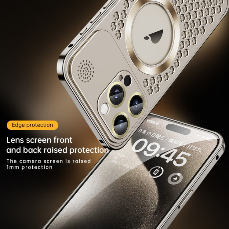 For iPhone 16 Spring Buckle MagSafe Magnetic Metal Aromatherapy Phone Case(Grey) - free shipping - PMc TechLife - Order now!