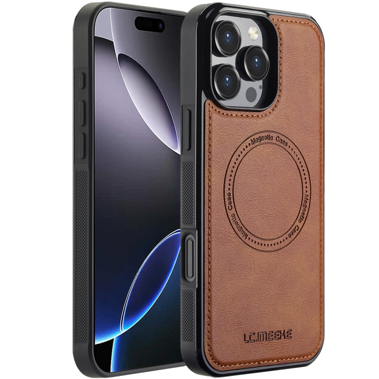 For iPhone 16 Pro LC.IMEEKE Magsafe Phone Case(Brown) - free shipping - PMC Jewellery - Order now!