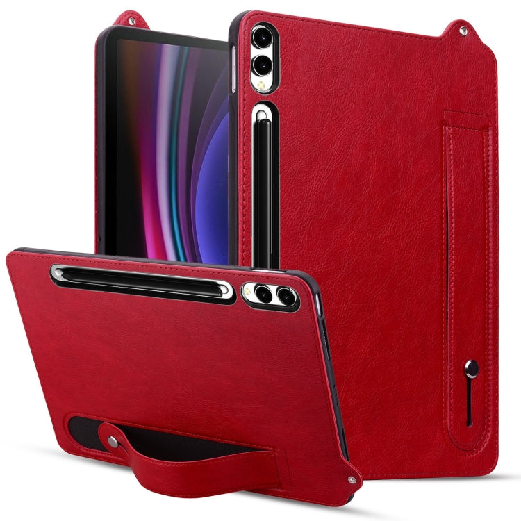 For Samsung Galaxy Tab S10+ / S9+ / S8+ TPU Leather Back Tablet Case with Wristband(Red) - free shipping - PMC Jewellery - Order now!
