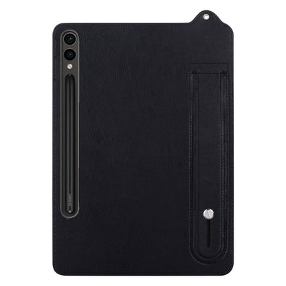 For Samsung Galaxy Tab S10+ / S9+ / S8+ TPU Leather Back Tablet Case with Wristband(Black) - Tab S10+ Cases by PMC Jewellery | Online Shopping South Africa | PMC Jewellery | Buy Now Pay Later Mobicred