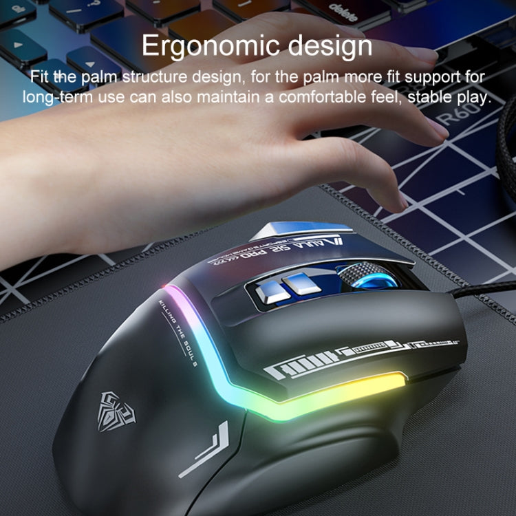 AULA S12 Pro 12800DPI Wired RGB Gaming Mouse(White) - Wired Mice by AULA | Online Shopping South Africa | PMC TechLife | Buy Now Pay Later Mobicred