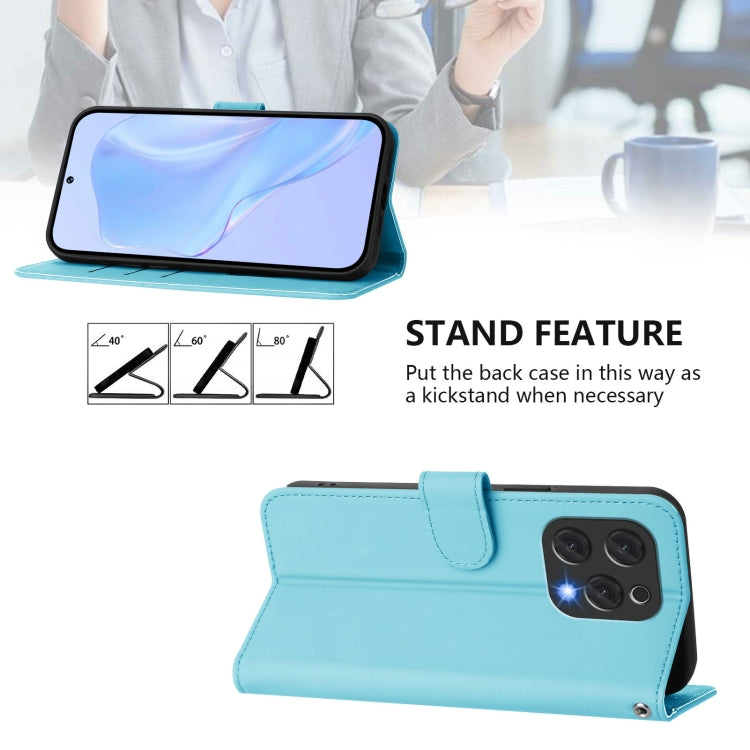 For Doogee N55 Plus Skin Feel Solid Color Leather Phone Case with Lanyard(Sky Blue) - Doogee Cases by PMC TechLife | Online Shopping South Africa | PMC TechLife | Buy Now Pay Later Mobicred