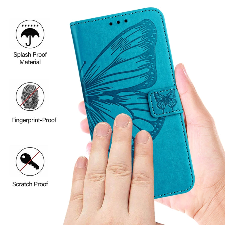For Doogee N55 Plus Embossed Butterfly Leather Phone Case(Blue) - Doogee Cases by PMC TechLife | Online Shopping South Africa | PMC TechLife | Buy Now Pay Later Mobicred