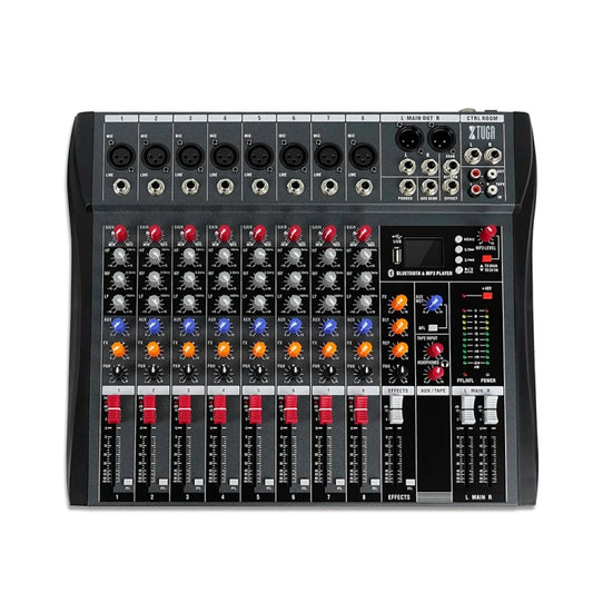 XTUGA CT80X 8-Channels Audio Mixer DJ Mixing Console with 48V Power Supply(EU Plug) - Live Sound Effects Processors by XTUGA | Online Shopping South Africa | PMC Jewellery | Buy Now Pay Later Mobicred