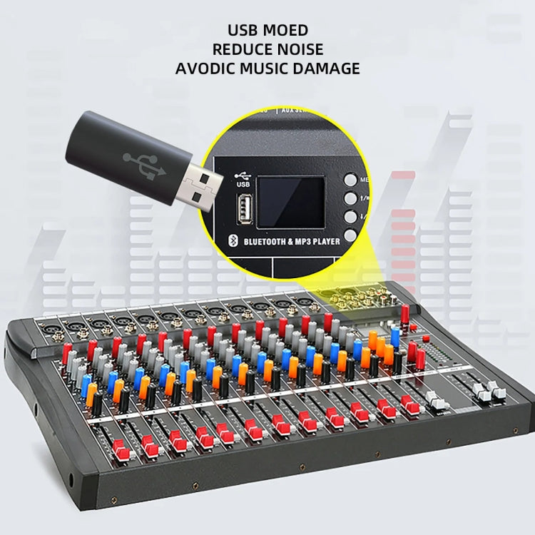 XTUGA CT120X 12-Channels Audio Mixer DJ Mixing Console with 48V Power Supply(US Plug) - Live Sound Effects Processors by XTUGA | Online Shopping South Africa | PMC TechLife | Buy Now Pay Later Mobicred