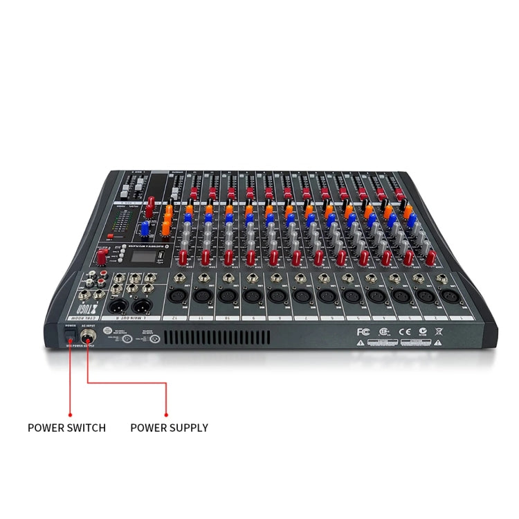 XTUGA CT120X 12-Channels Audio Mixer DJ Mixing Console with 48V Power Supply(US Plug) - Live Sound Effects Processors by XTUGA | Online Shopping South Africa | PMC TechLife | Buy Now Pay Later Mobicred