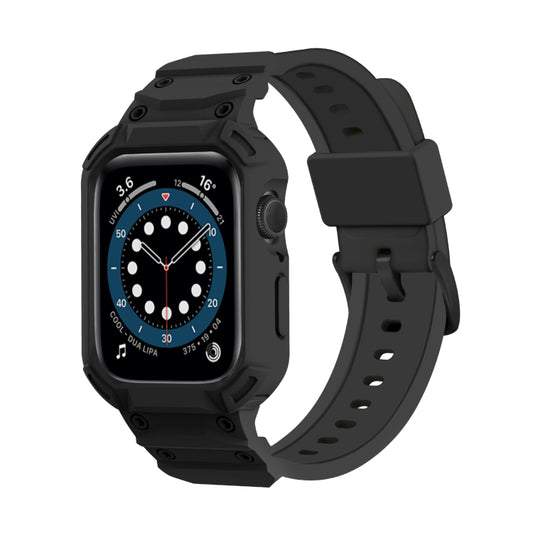 For Apple Watch Series 10 46mm Armor TPU Case Integrated Watch Band(Black) - Watch Cases by PMC Jewellery | Online Shopping South Africa | PMC Jewellery | Buy Now Pay Later Mobicred