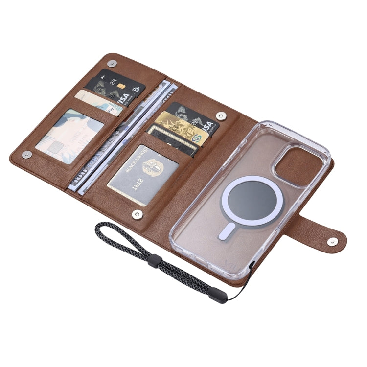 For iPhone 16 Pro Max ViLi GVS-C Series MagSafe Magnetic RFID Leather Flip Phone Case(Brown) - free shipping - PMC Jewellery - Order now!