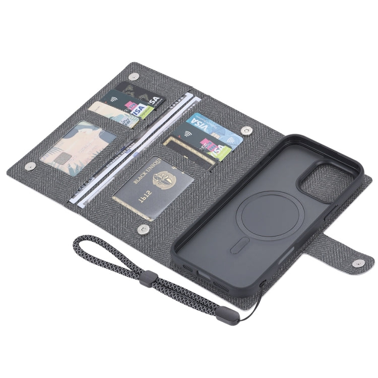 For iPhone 16 ViLi GBS Series MagSafe Magnetic RFID Leather Flip Phone Case(Black) - free shipping - PMC Jewellery - Order now!