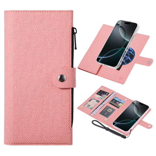 For iPhone 16 Pro ViLi GBS-C Series MagSafe Magnetic RFID Leather Flip Phone Case(Pink) - iPhone 16 Pro Cases by ViLi | Online Shopping South Africa | PMC Jewellery | Buy Now Pay Later Mobicred