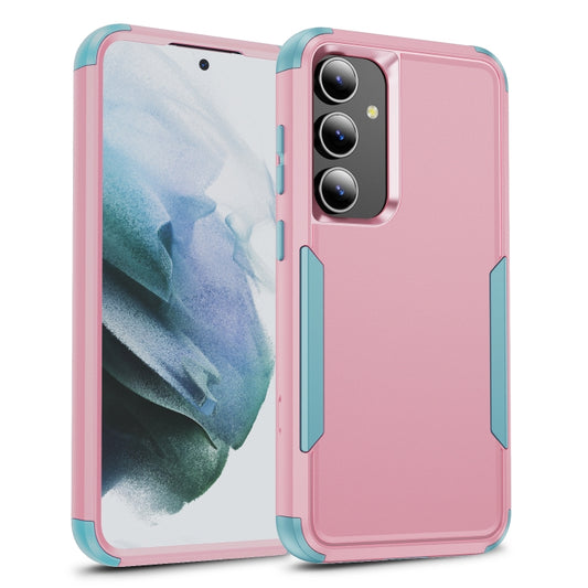 For Samsung Galaxy S25 5G TPU + PC Shockproof Protective Phone Case(Pink + Grey Green) - Galaxy S25 5G Cases by PMC Jewellery | Online Shopping South Africa | PMC Jewellery | Buy Now Pay Later Mobicred