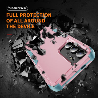 For Samsung Galaxy S25 5G TPU + PC Shockproof Protective Phone Case(Pink + Grey Green) - Galaxy S25 5G Cases by PMC Jewellery | Online Shopping South Africa | PMC Jewellery | Buy Now Pay Later Mobicred