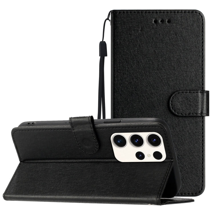 For Samsung Galaxy S25 Ultra 5G Silk Texture Horizontal Flip Leather Phone Case(Black) - free shipping - PMC Jewellery - Order now!