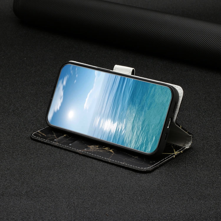 For Samsung Galaxy S25+ 5G Colored Drawing Marble Pattern Leather Phone Case(Black Gold Marble) - Galaxy S25+ 5G Cases by PMC Jewellery | Online Shopping South Africa | PMC Jewellery | Buy Now Pay Later Mobicred