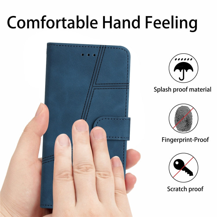 For Samsung Galaxy S25 5G Skin-feel Stitching Leather Phone Case(Blue) - Galaxy S25 5G Cases by PMC Jewellery | Online Shopping South Africa | PMC Jewellery | Buy Now Pay Later Mobicred