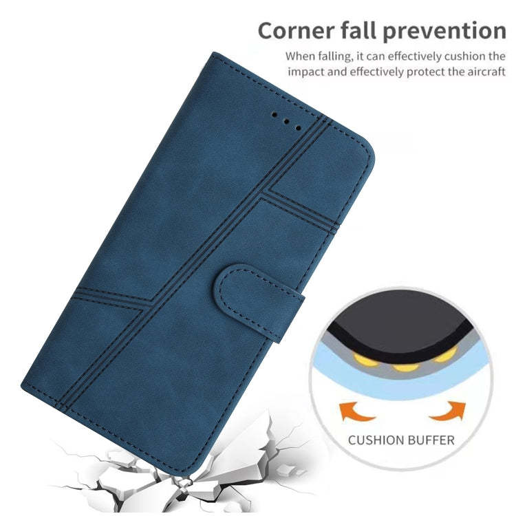 For Samsung Galaxy S25 5G Skin-feel Stitching Leather Phone Case(Blue) - Galaxy S25 5G Cases by PMC Jewellery | Online Shopping South Africa | PMC Jewellery | Buy Now Pay Later Mobicred