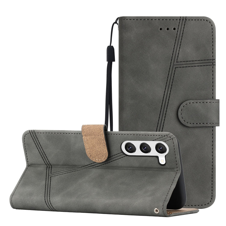 For Samsung Galaxy S25 5G Skin-feel Stitching Leather Phone Case(Grey) - Galaxy S25 5G Cases by PMC Jewellery | Online Shopping South Africa | PMC Jewellery | Buy Now Pay Later Mobicred