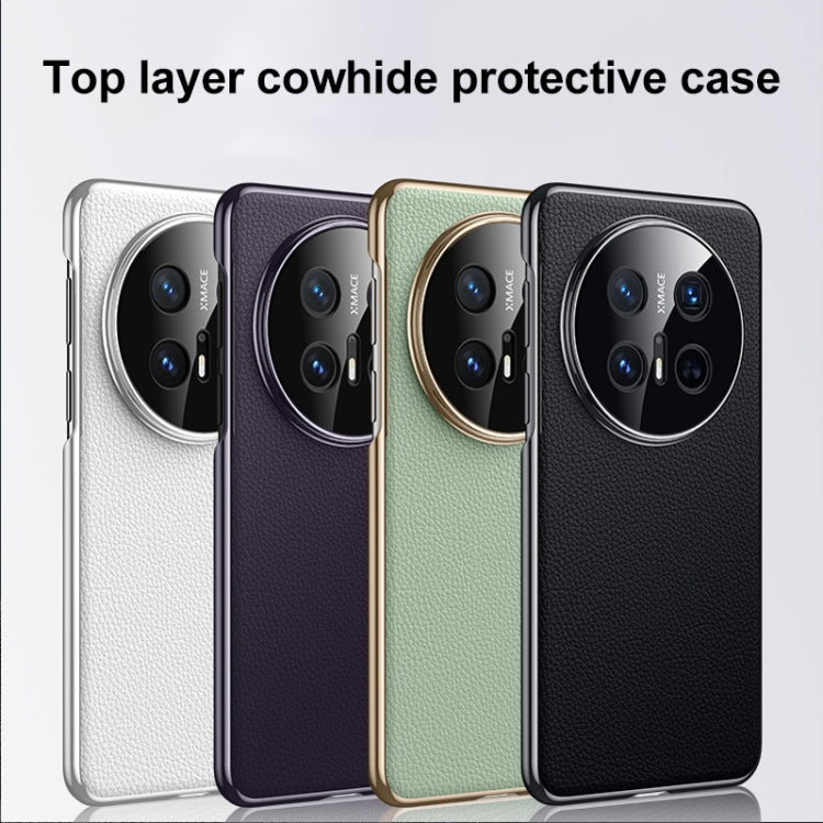 For Huawei Mate 70 Pro / 70 Pro+ Genuine Leather PC Phone Case(Black) - Huawei Cases by PMC TechLife | Online Shopping South Africa | PMC TechLife | Buy Now Pay Later Mobicred