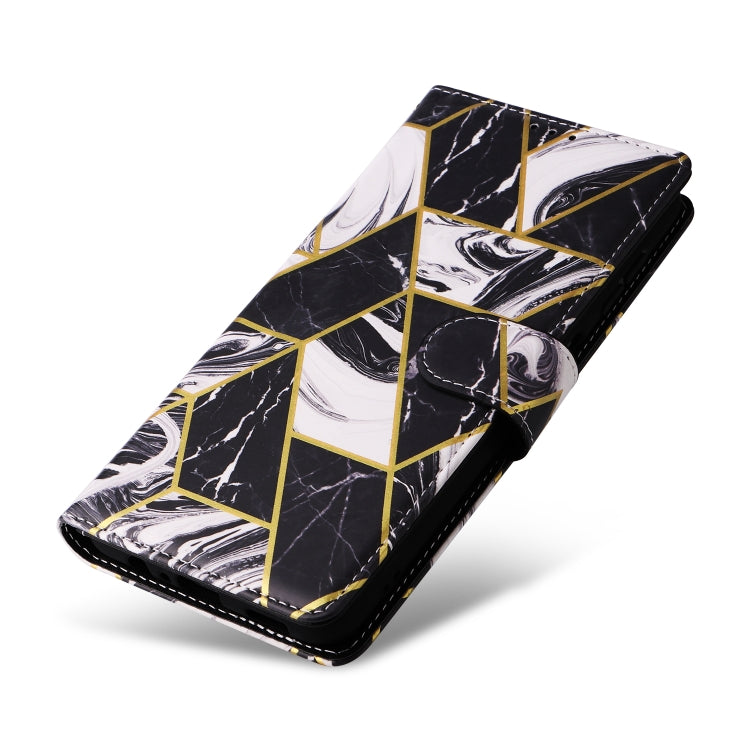 For Samsung Galaxy S25+ 5G Marble Bronzing Stitching Leather Phone Case(Black) - free shipping - PMC Jewellery - Order now!