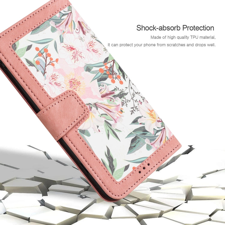 For iPhone 16e Floral Pattern Leather Phone Case with Lanyard(Pink) - iPhone 16e Cases by PMC TechLife | Online Shopping South Africa | PMC TechLife | Buy Now Pay Later Mobicred