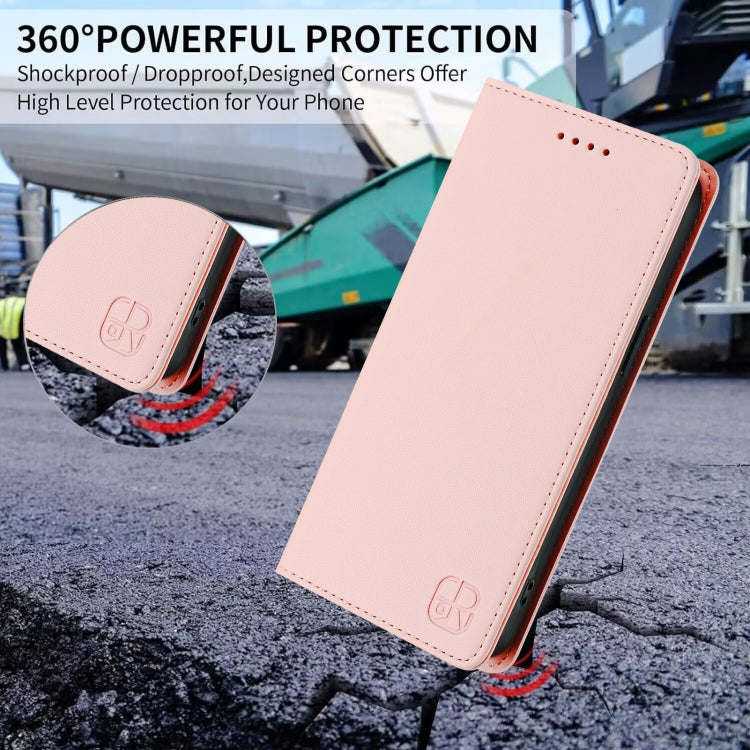 For Samsung Galaxy S25 Ultra 5G RC01 Dual-Folded Magnetic Suction RFID Leather Phone Case(Pink) - Galaxy S25 Ultra 5G Cases by PMC Jewellery | Online Shopping South Africa | PMC Jewellery | Buy Now Pay Later Mobicred