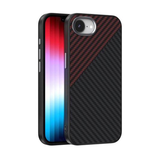 For iPhone 16e ABEEL C Carbon Fiber Series 6D Micro Relief MagSafe Phone Case(Black Red) - iPhone 16e Cases by PMC Jewellery | Online Shopping South Africa | PMC Jewellery | Buy Now Pay Later Mobicred