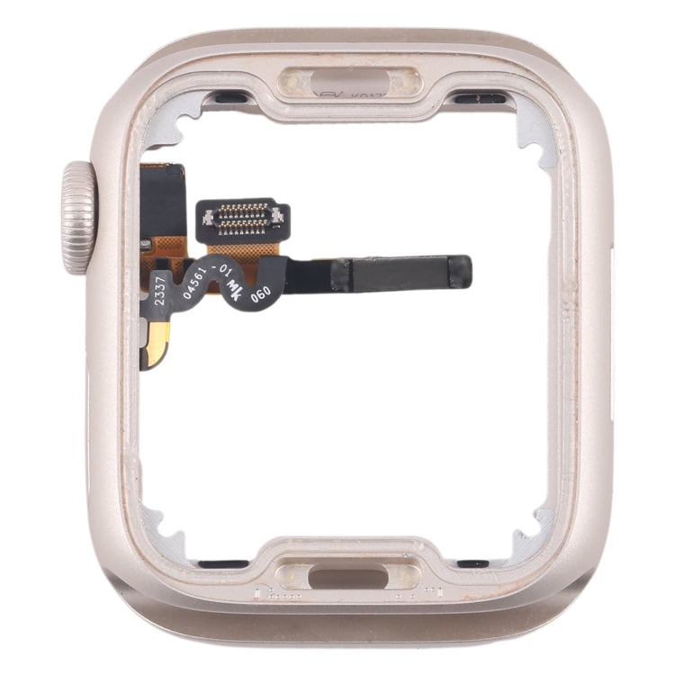 For Apple Watch Series 7 / 8 / 9 41MM LTE Aluminium Alloy Middle Frame Bezel Plate with Crown Spin Axis Flex Cable(Starlight) - Middle Frame by PMC Jewellery | Online Shopping South Africa | PMC Jewellery | Buy Now Pay Later Mobicred