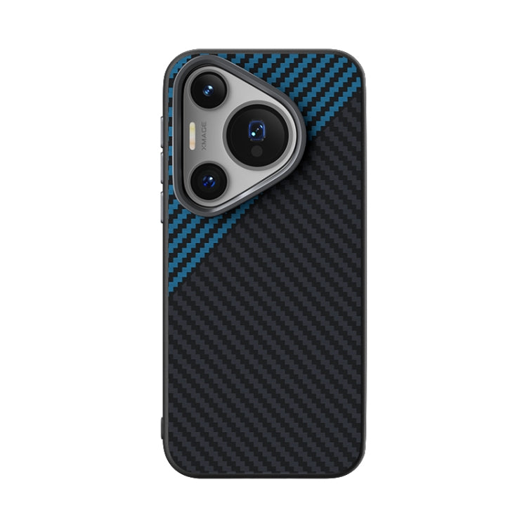 For Huawei Pura 70 ABEEL C Carbon Fiber Series 6D Micro Relief MagSafe Phone Case(Black Blue) - Huawei Cases by PMC Jewellery | Online Shopping South Africa | PMC Jewellery | Buy Now Pay Later Mobicred