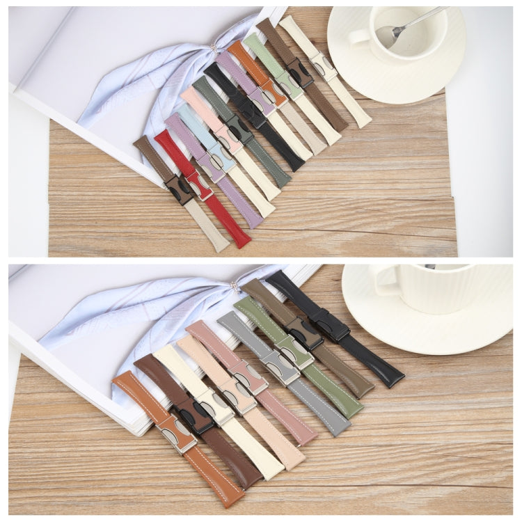 20mm Universal Slim Magnetic Buckle Genuine Leather Watch Band(Plain Weave Dark Grey) - free shipping - PMc TechLife - Order now!