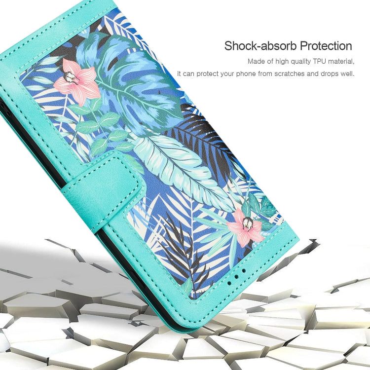 For Samsung Galaxy S25 5G Floral Pattern Leather Phone Case with Lanyard(Green) - Galaxy S25 5G Cases by PMC Jewellery | Online Shopping South Africa | PMC Jewellery | Buy Now Pay Later Mobicred