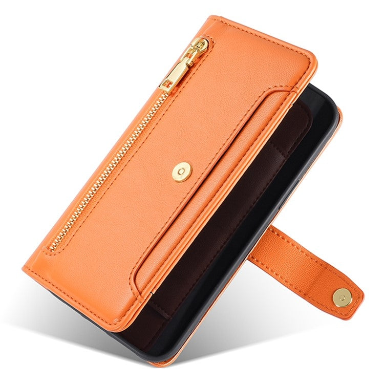 For Fujitsu Arrows We2 Sheep Texture Cross-body Zipper Wallet Leather Phone Case(Orange) - free shipping - PMC TechLife - Order now!