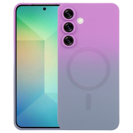 For Samsung Galaxy S25 5G Liquid TPU Silicone Gradient MagSafe Phone Case(Purple Grey) - Galaxy S25 5G Cases by PMC Jewellery | Online Shopping South Africa | PMC Jewellery | Buy Now Pay Later Mobicred