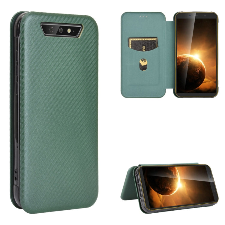 For Blackview BV5500 / BV5500 Pro / BV5500 Plus Carbon Fiber Texture Horizontal Flip TPU + PC + PU Leather Case with Card Slot(Green) - More Brand by PMC Jewellery | Online Shopping South Africa | PMC Jewellery | Buy Now Pay Later Mobicred