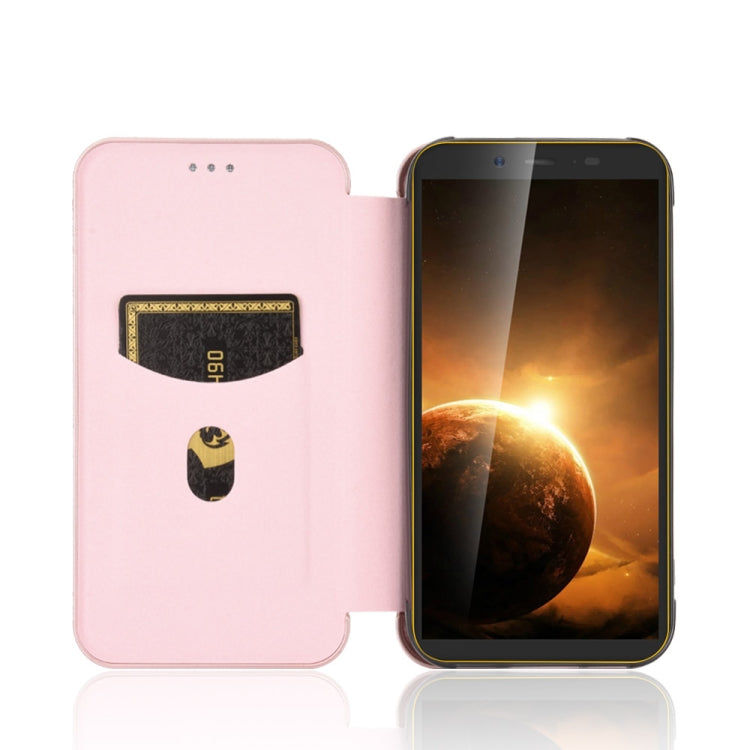 For Blackview BV5500 / BV5500 Pro / BV5500 Plus Carbon Fiber Texture Horizontal Flip TPU + PC + PU Leather Case with Card Slot(Pink) - More Brand by PMC Jewellery | Online Shopping South Africa | PMC Jewellery | Buy Now Pay Later Mobicred