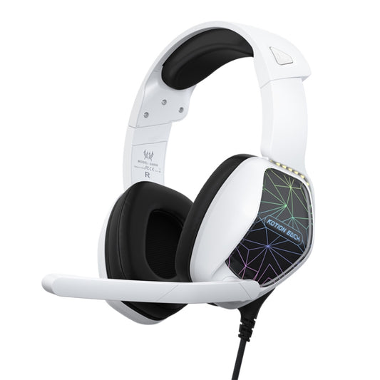 KOTION EACH G6000 On-Ear Gaming Headset with Mic, Length: About 2.1m(Black White) - Multimedia Headset by KOTION EACH | Online Shopping South Africa | PMC Jewellery | Buy Now Pay Later Mobicred