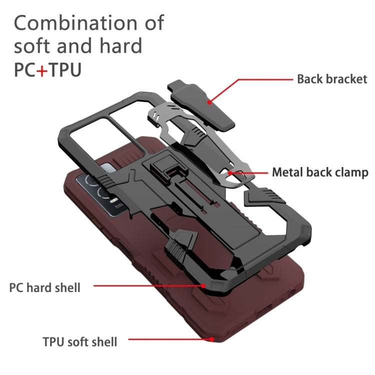 For Samsung Galaxy S25 Ultra 5G Armor Warrior Shockproof PC + TPU Phone Case(Brown) - free shipping - PMC TechLife - Order now!