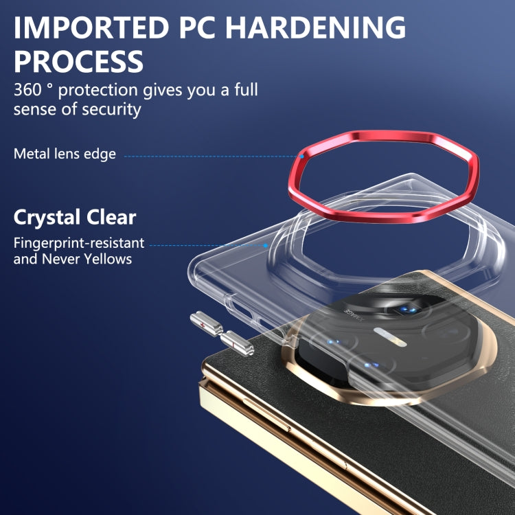 For Huawei Mate XT Ultimate Design lce Folding Series Integrated Clear PC Phone Case(Red) - Huawei Cases by PMC TechLife | Online Shopping South Africa | PMC TechLife | Buy Now Pay Later Mobicred