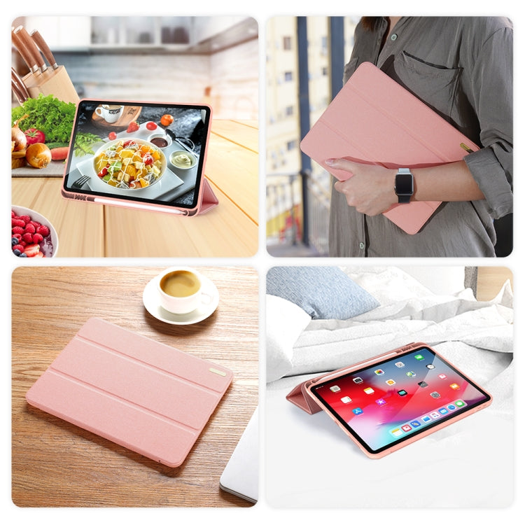 For iPad Air 11 2024 / 2022 / 2020 10.9 DUX DUCIS Domo Series Horizontal Flip Magnetic TPU + PU Leather Case with Three-folding Holder & Pen Slot(Pink) - iPad Air (2022) / (2020) 10.9 Cases by DUX DUCIS | Online Shopping South Africa | PMC Jewellery | Buy Now Pay Later Mobicred