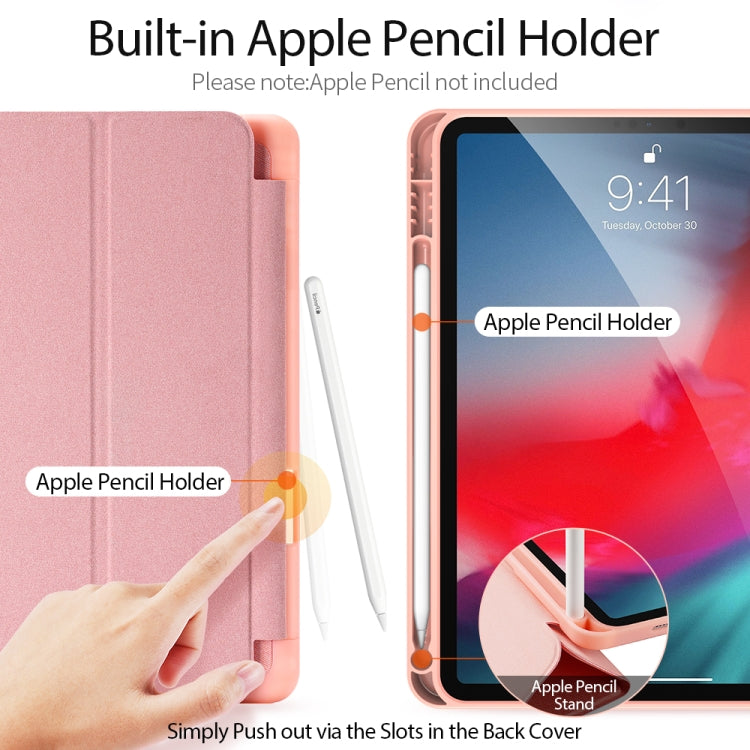 For iPad Air 11 2024 / 2022 / 2020 10.9 DUX DUCIS Domo Series Horizontal Flip Magnetic TPU + PU Leather Case with Three-folding Holder & Pen Slot(Pink) - iPad Air (2022) / (2020) 10.9 Cases by DUX DUCIS | Online Shopping South Africa | PMC Jewellery | Buy Now Pay Later Mobicred