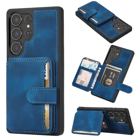 For Samsung Galaxy S25 Ultra 5G Skin Feel Dream RFID Anti-theft PU Card Bag Phone Case(Peacock Blue) - Galaxy S25 Ultra 5G Cases by PMC Jewellery | Online Shopping South Africa | PMC Jewellery | Buy Now Pay Later Mobicred