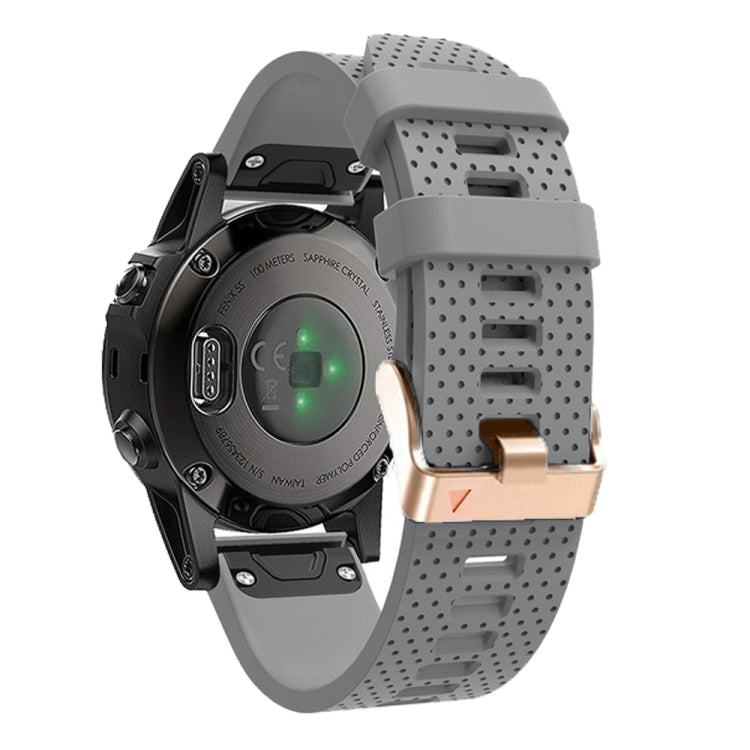 For Garmin 20mm Spotted Rose Gold Buckle Silicone Quick Release Watch Band(Grey) - free shipping - PMC TechLife - Order now!
