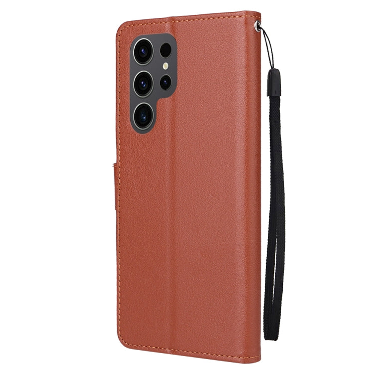 For Samsung Galaxy S25 Ultra 5G 3-Card Slots Multifunctional Leather Phone Case(Brown) - Galaxy S25 Ultra 5G Cases by PMC Jewellery | Online Shopping South Africa | PMC Jewellery | Buy Now Pay Later Mobicred