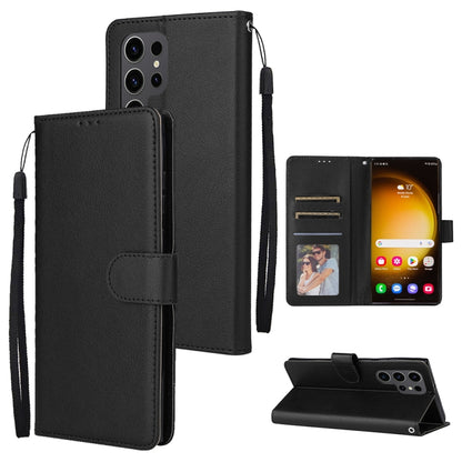 For Samsung Galaxy S25 Ultra 5G 3-Card Slots Multifunctional Leather Phone Case(Black) - Galaxy S25 Ultra 5G Cases by PMC Jewellery | Online Shopping South Africa | PMC Jewellery | Buy Now Pay Later Mobicred