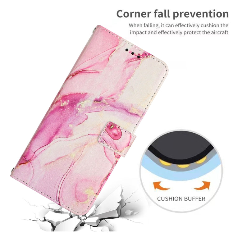 For Samsung Galaxy S25+ 5G Painted Marble Pattern Leather Phone Case(Rose Gold) - Galaxy S25+ 5G Cases by PMC Jewellery | Online Shopping South Africa | PMC Jewellery | Buy Now Pay Later Mobicred