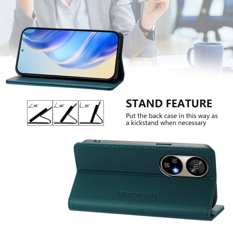 For Ulefone Note 17 Pro RC01 Dual-Folded Magnetic Suction RFID Leather Phone Case(Dark Green) - Ulefone Cases by PMC TechLife | Online Shopping South Africa | PMC TechLife | Buy Now Pay Later Mobicred